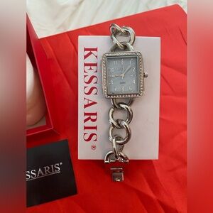 Kessaris silver chain quartz watch. New, never worn.